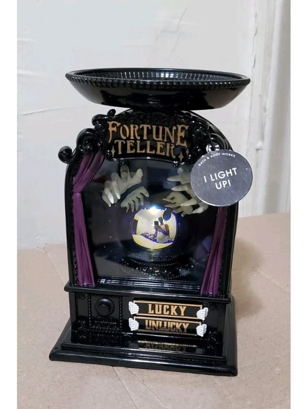 Bath & Body Works Halloween Fortune Teller Candle Holder Light Up Globe 3 Wick